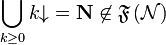 \bigcup_{k\ge0} k{\downarrow}={\mathbf N}\not\in\mathfrak F\left({\mathcal N}\right)