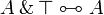 
A \with \top \linequiv A 