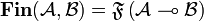 \mathbf{Fin}({\mathcal A},{\mathcal B})=\mathfrak F\left({\mathcal A}\limp{\mathcal B}\right)